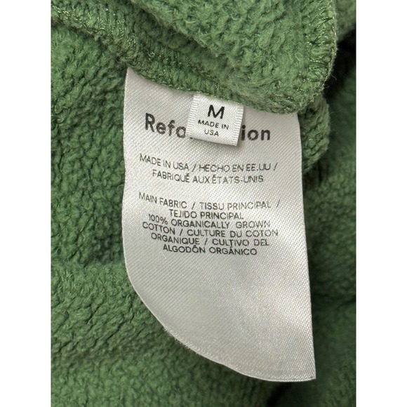 Reformation Green Organic Cotton Crewneck Sweatshirt Womens Medium Made in USA - Picture 5 of 6